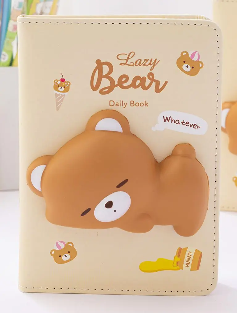 Блокнот со сквишем Lazy Bear Мишка - фото