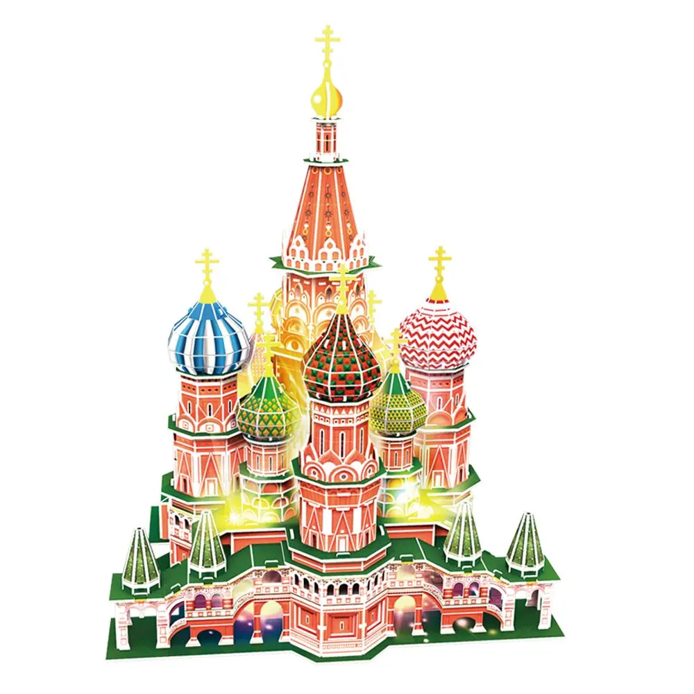 3D пазл Храм Василия Блаженного с LED-подсветкой - фото