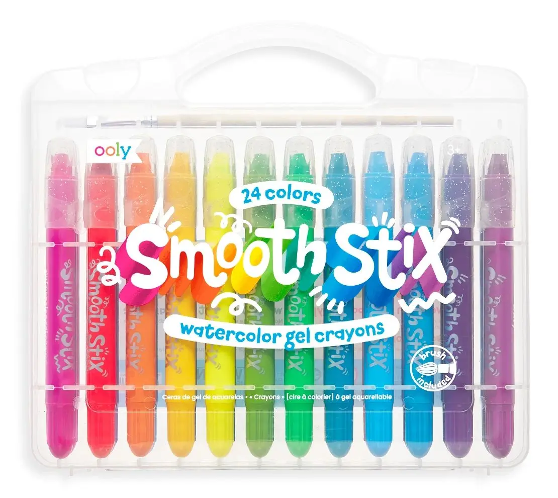 Фломастеры, карандаши, ручки Набор гелевых мелков с кисточкой, 24 цвета - фото