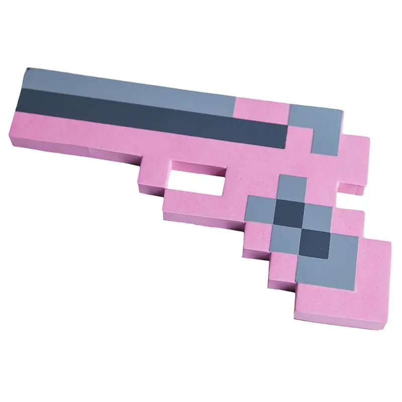 Minecraft 8Бит Пистолет Розовый пиксельный 22 см