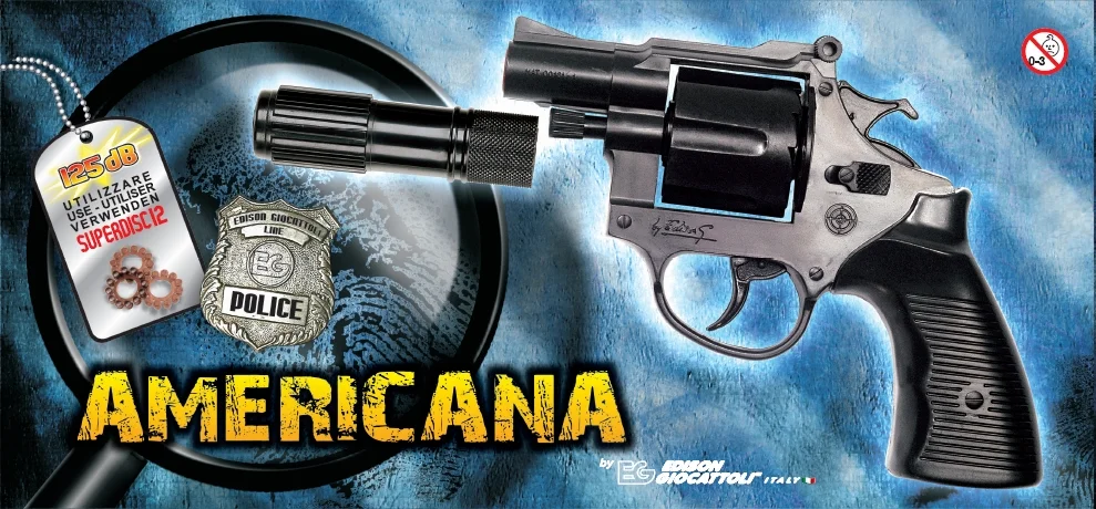 Police Пистолет Americana, 12 зарядов - фото