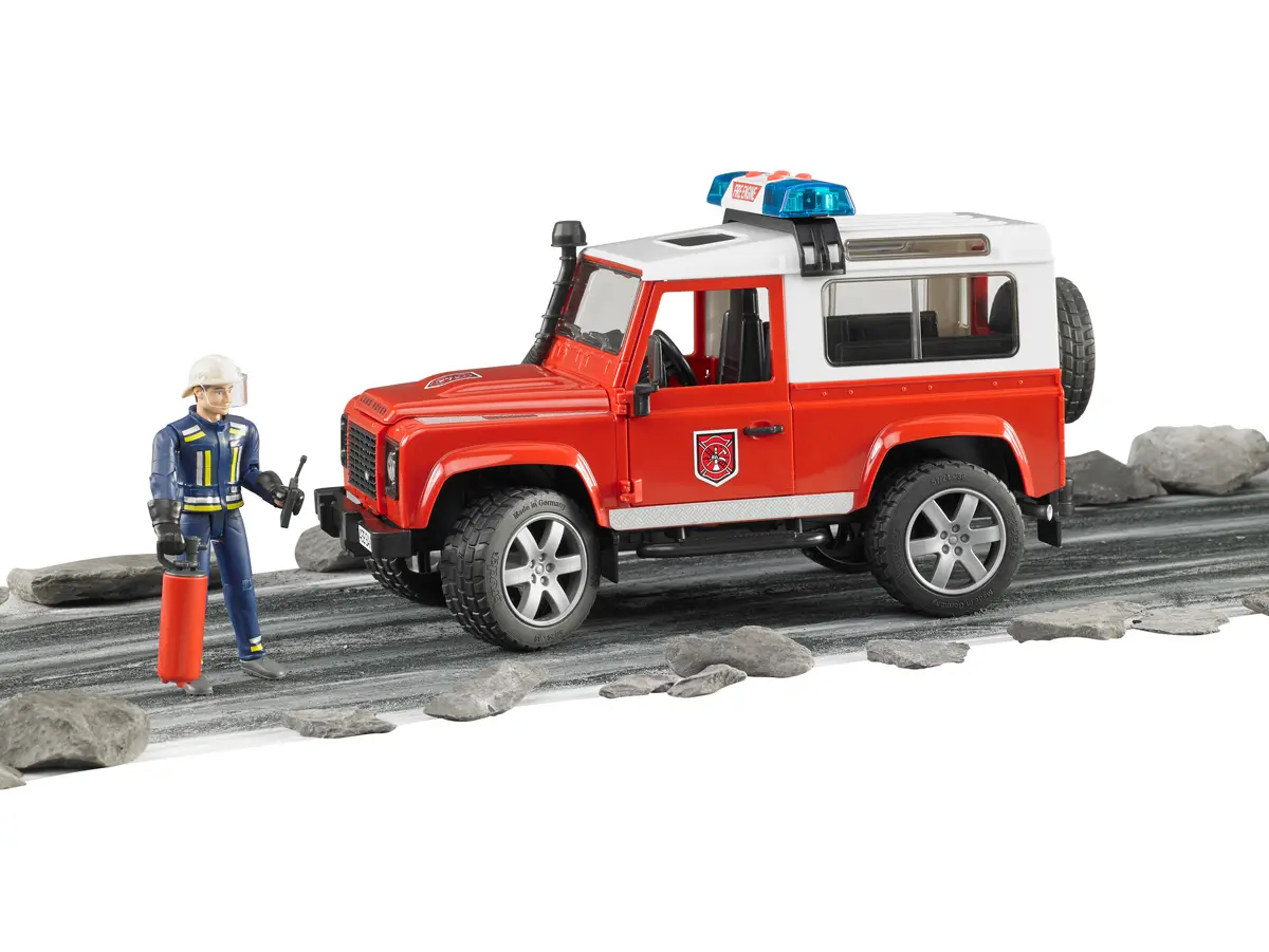 Внедорожник Land Rover Defender Station Wagon Пожарная с фигуркой - фото