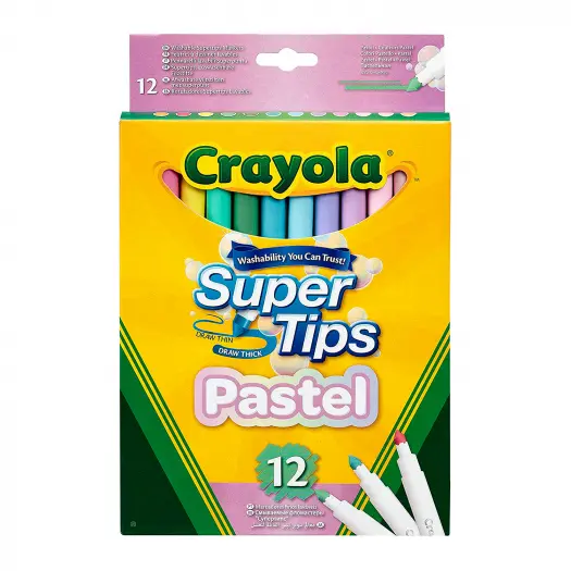 Фломастеры, карандаши, ручки Cмываемые фломастеры Super Tips 12шт. - фото