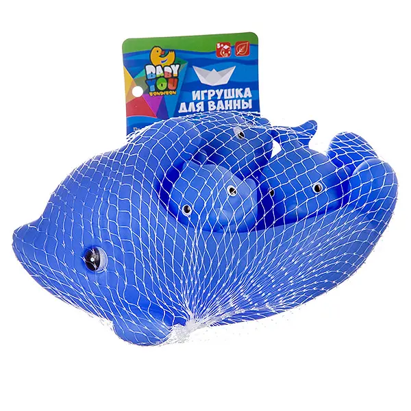Набор игрушек для купания Дельфин с дельфинчиками, 4 шт. - фото
