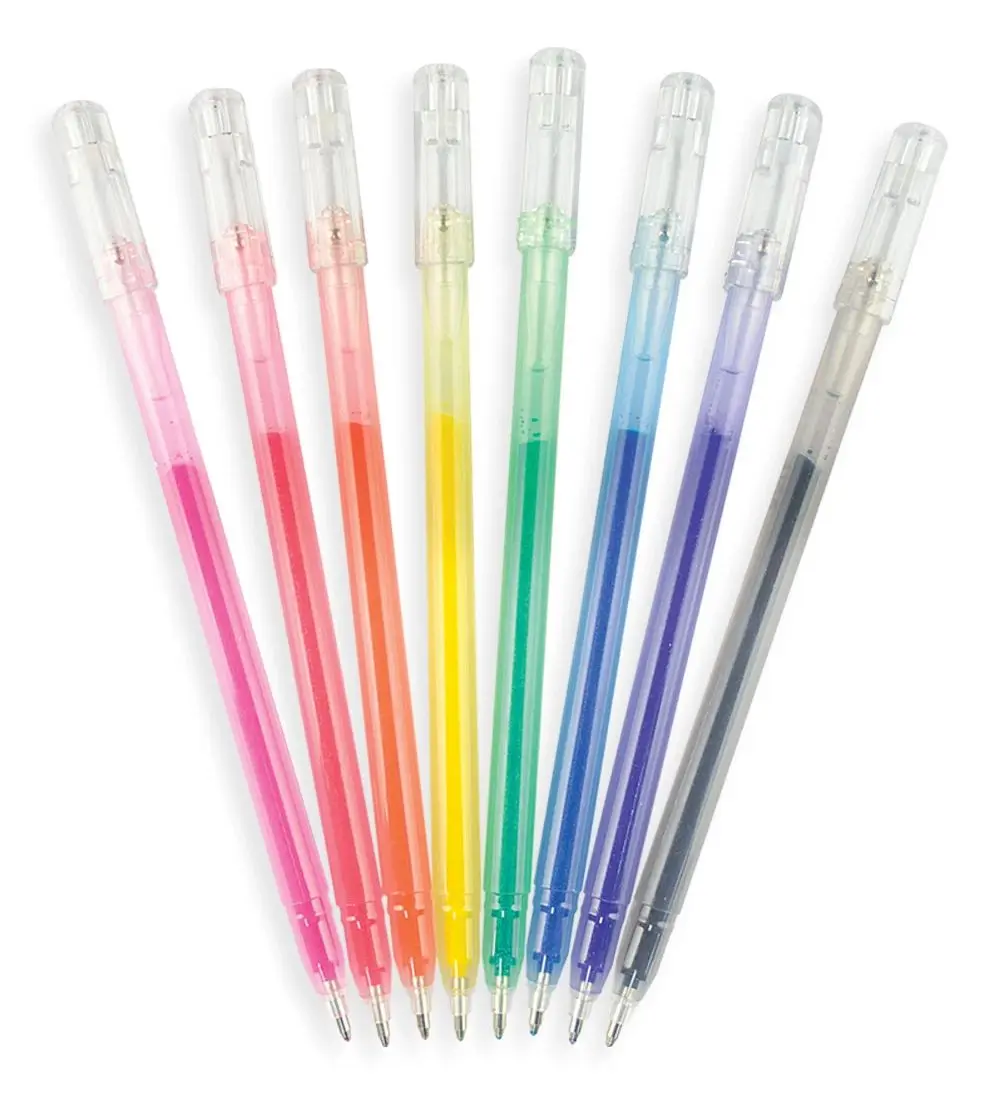 Фломастеры, карандаши, ручки Набор гелевых ручек с блестками, 8 цветов - фото