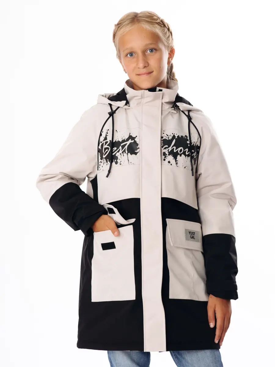 Куртка утеплённая YOOT бежевый 7233/беж. черный - купить за 6536 рублей  рублей в интернет-магазине Юниор