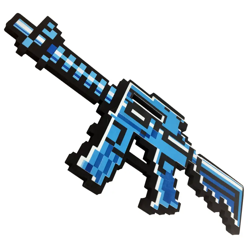 Minecraft 8Бит Автомат М4 Синий 39 см - фото
