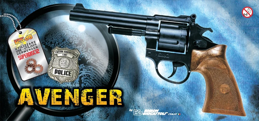 Police Пистолет Avenger, 12 зарядов - фото