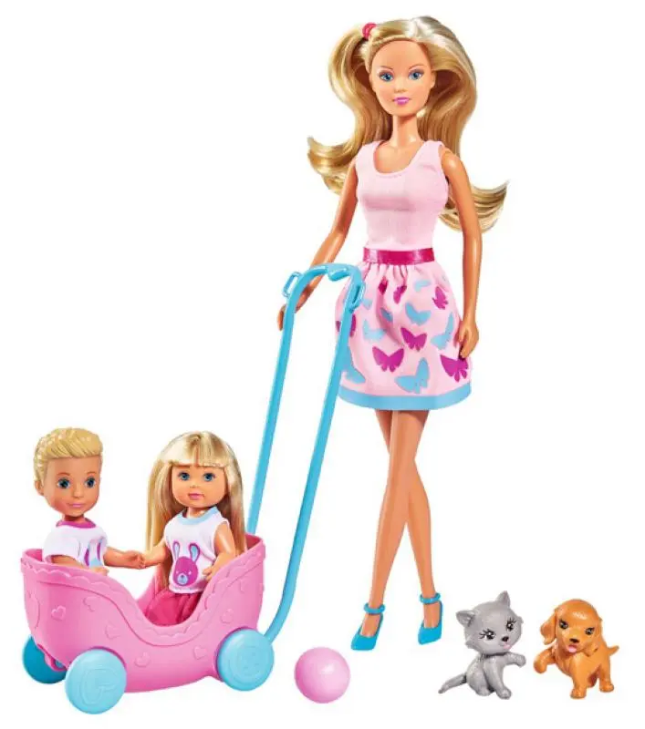 Куклы Штеффи, Еви и Тимми с питомцами - фото