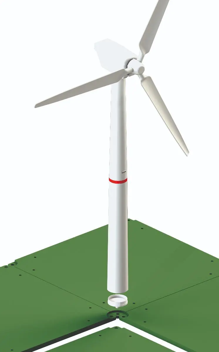 Тягач с ветровой турбиной на прицепе - фото