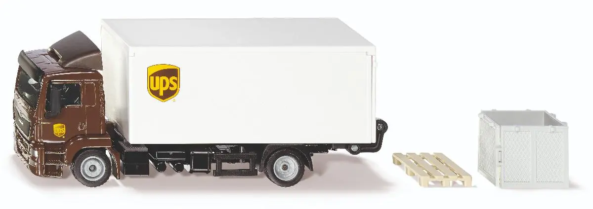 Грузовик MAN Truck с кузовом фургоном и гидробортом - фото