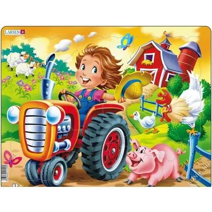 Пазл "Дети на ферме. Трактор" - фото