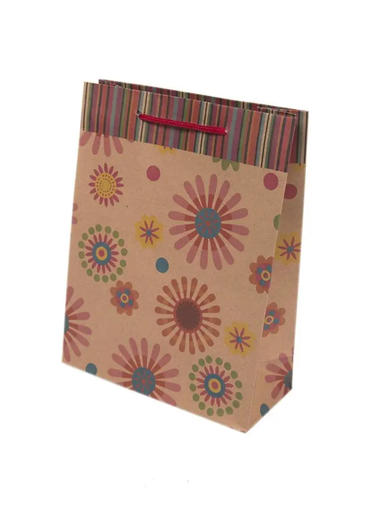 Бумажный пакет Фейерверк цветов 19x24,5x8 см - фото