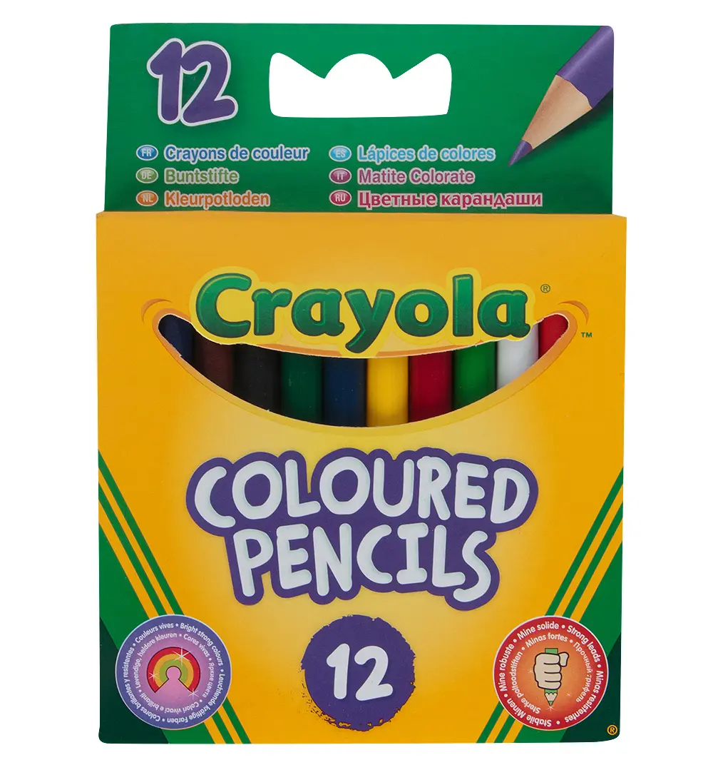 Короткие цветные карандаши 12шт. - фото