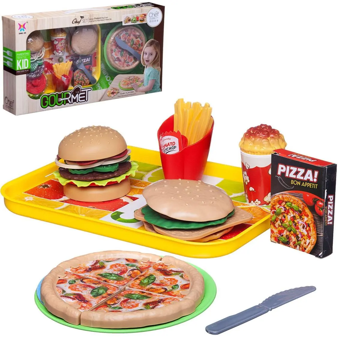 Набор продуктов "Сытный обед с пиццей и бургерами" - фото