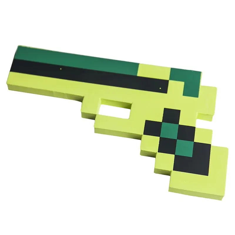 Minecraft 8Бит Пистолет Зелёный пиксельный 22 см - фото