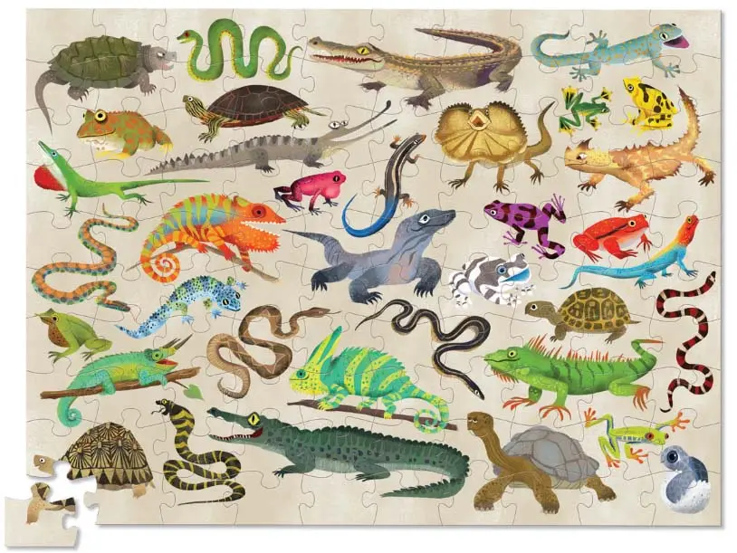 Пазл "36 животных: Рептилии и Земноводные" - фото