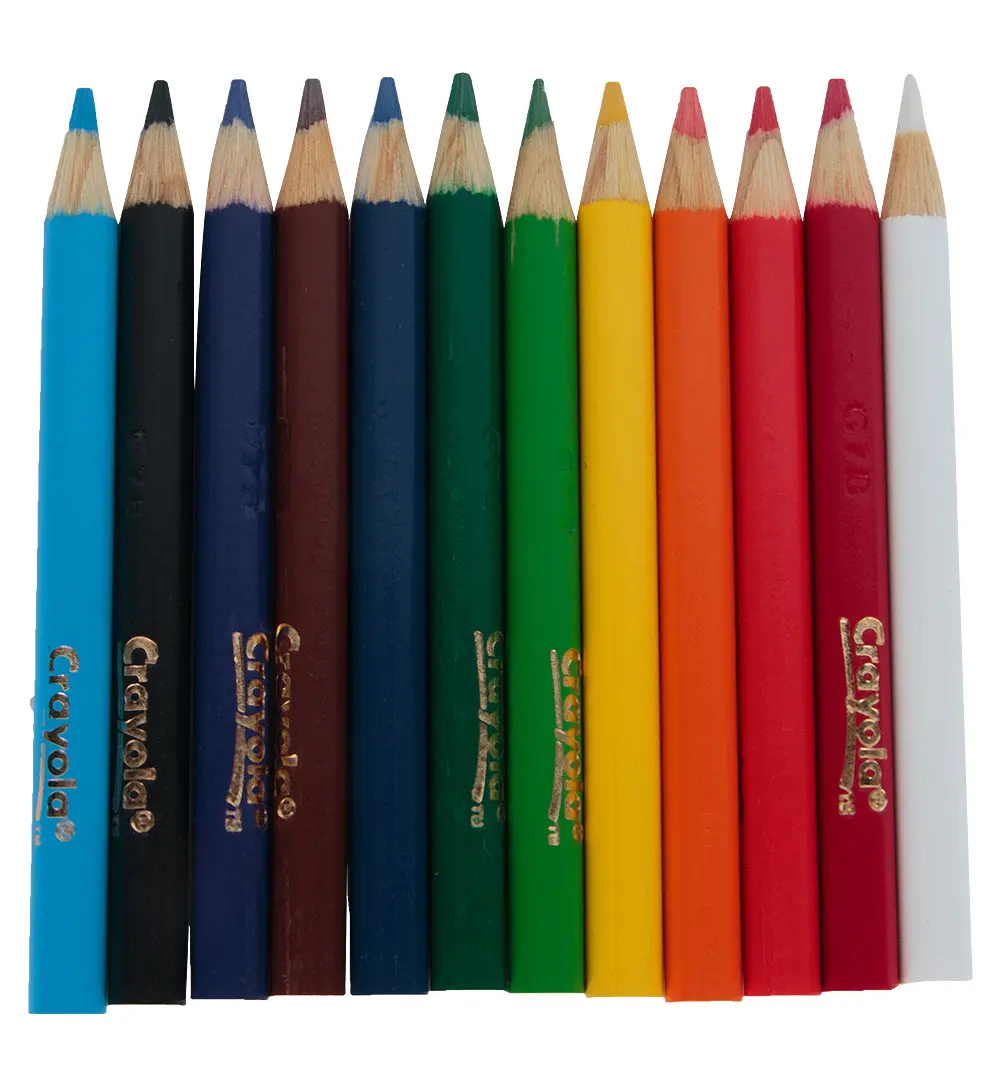Короткие цветные карандаши 12шт. - фото