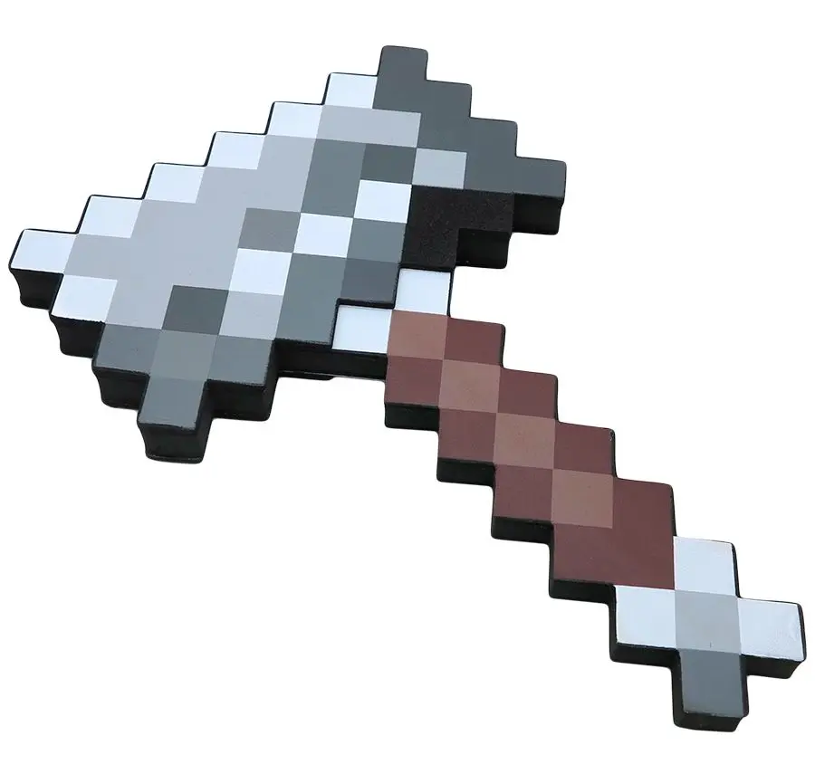 Minecraft 8Бит Молот Коричневый пиксельный 30 см - фото