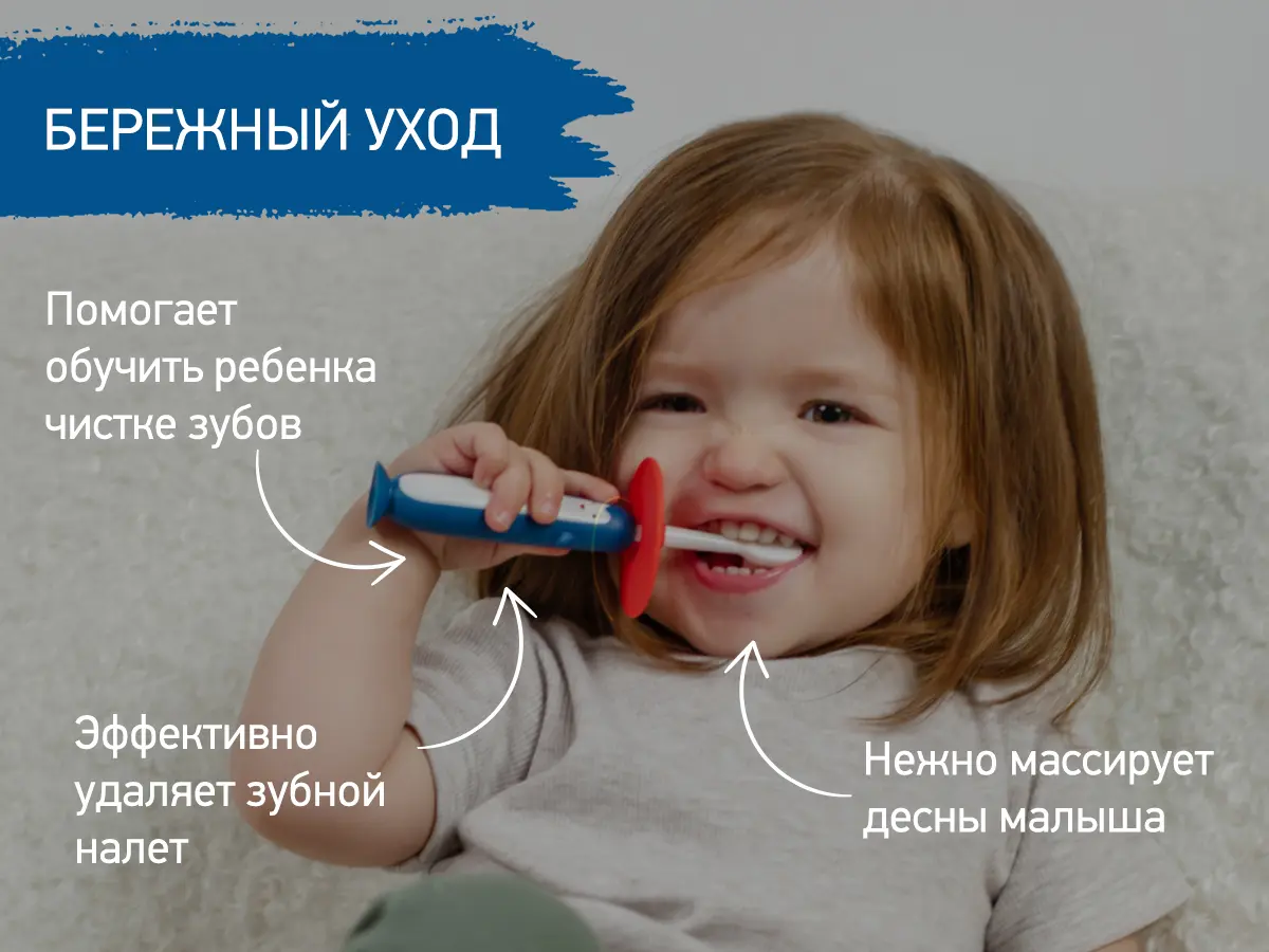 Детские зубные щетки PENGUIN с ограничителем, 2 шт. - фото