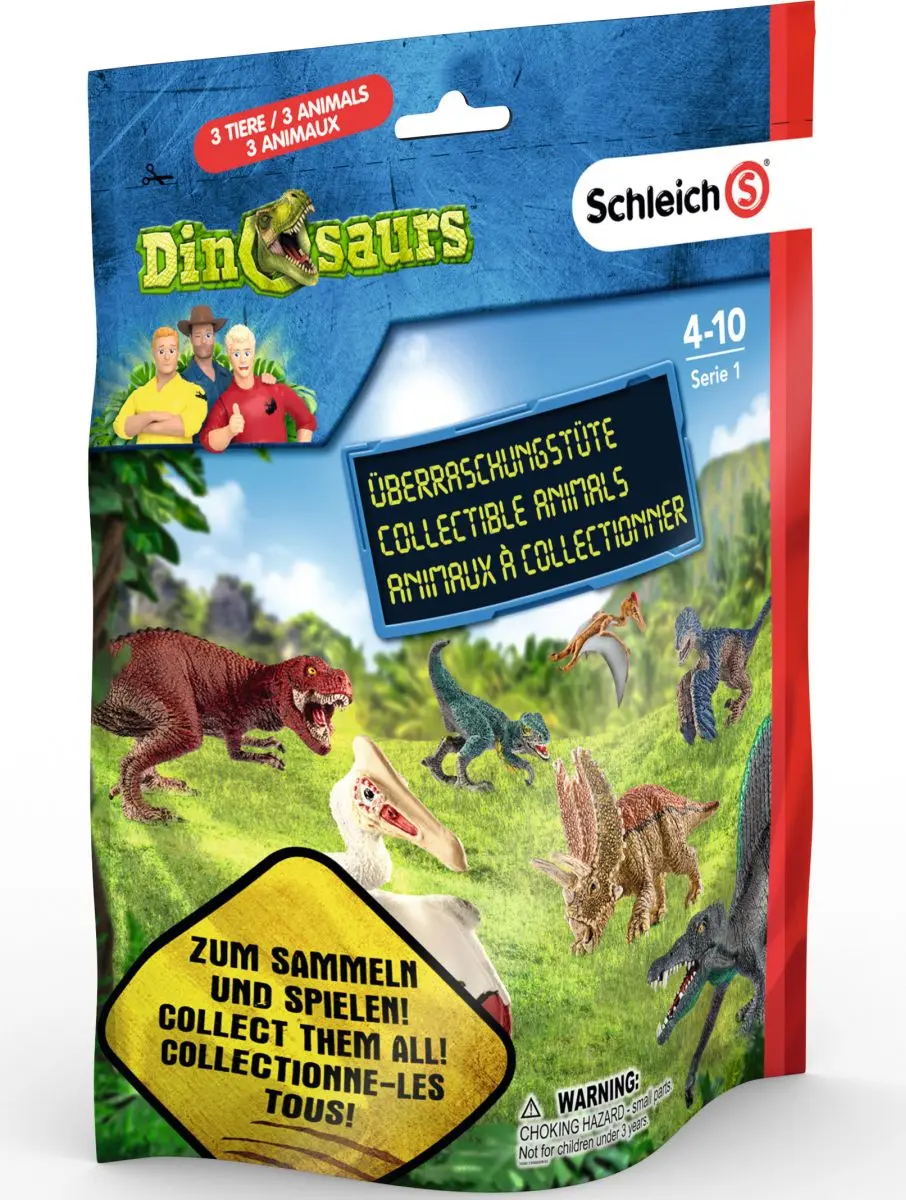 Пакетик-сюрприз с 3 фигурками Dinosaurs - фото