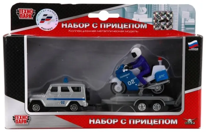 Набор Полиция Уаз с мотоциклом - фото