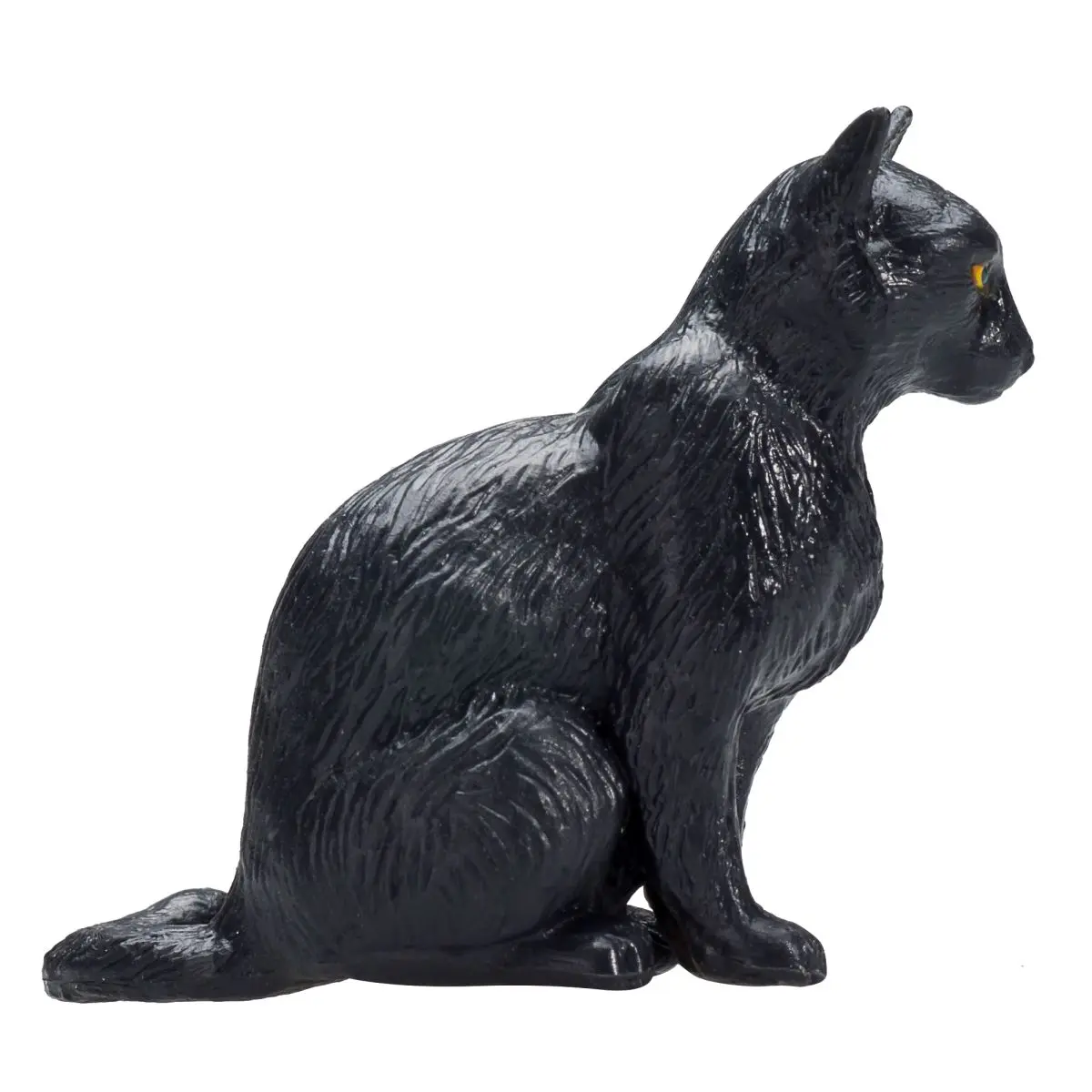 Кошка черная сидящая - фото