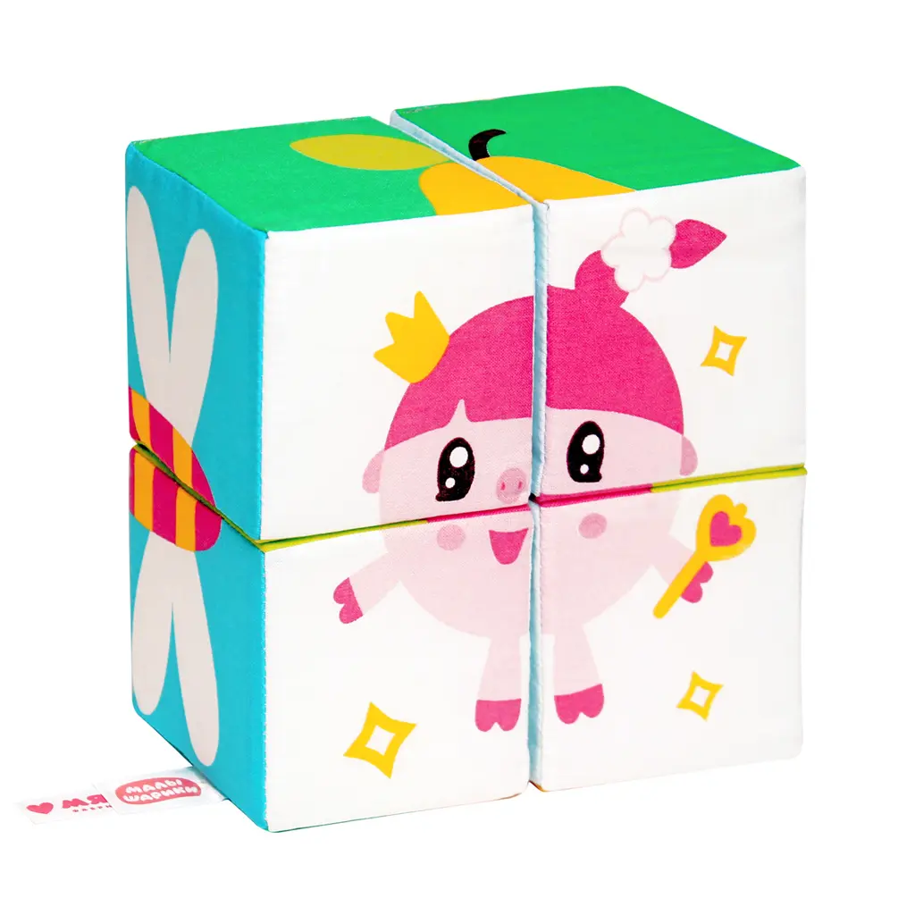 Мягкие кубики "Собери малышарика" - фото