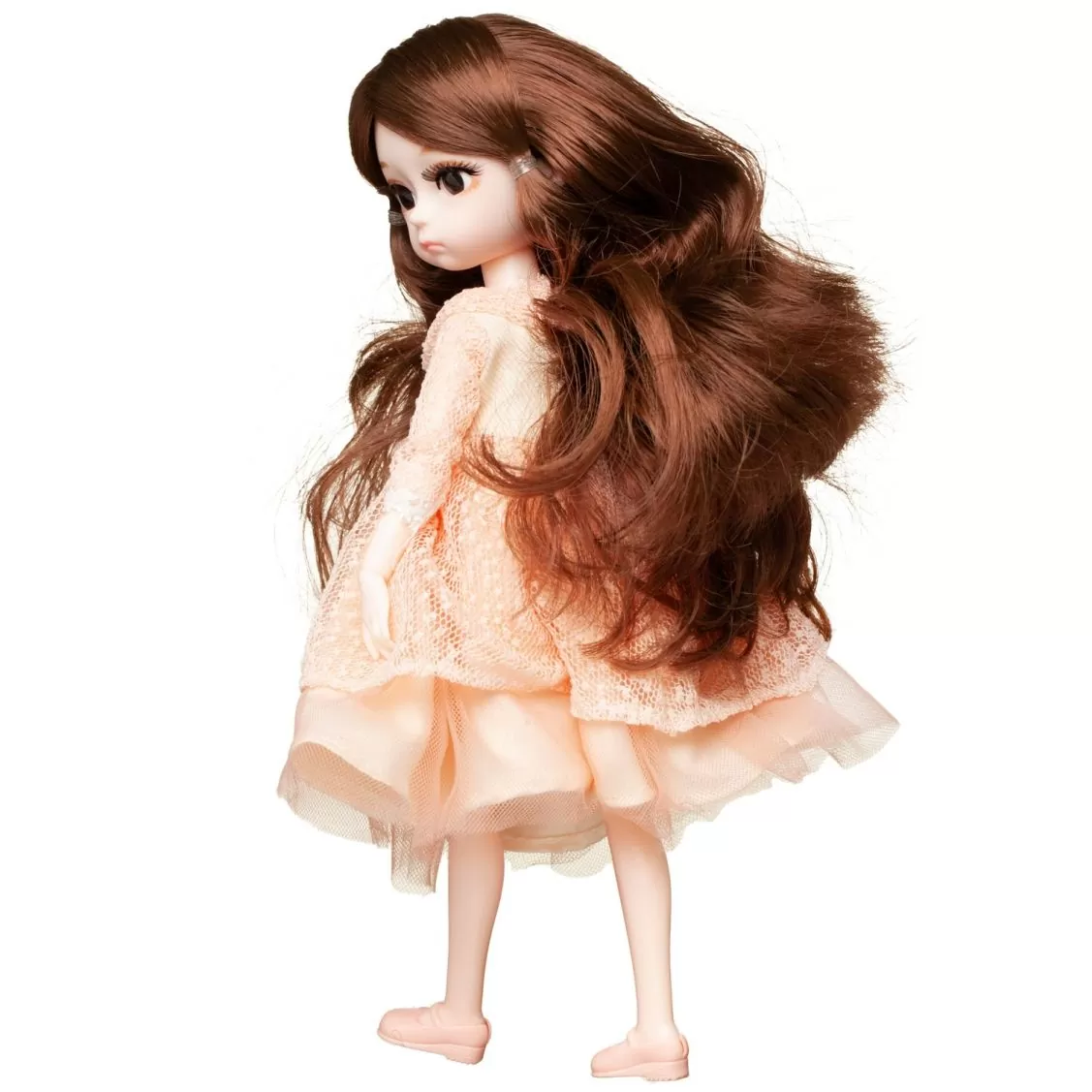 Кукла в персиковом платье - фото