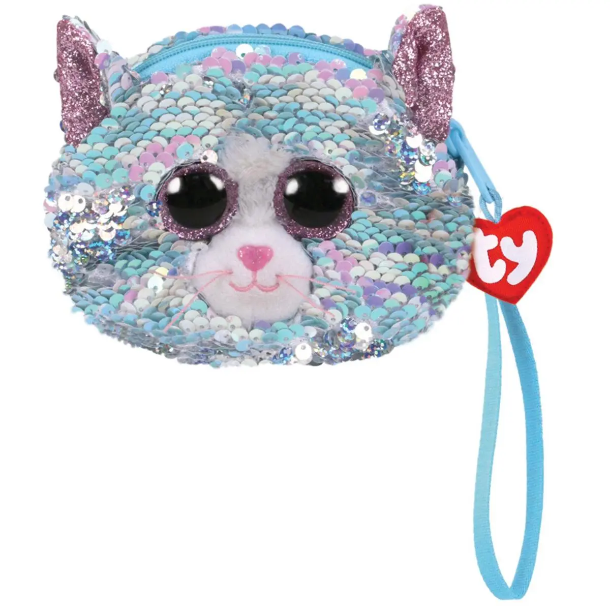 Кошелёк Вимси кошка голубой с пайетками - фото