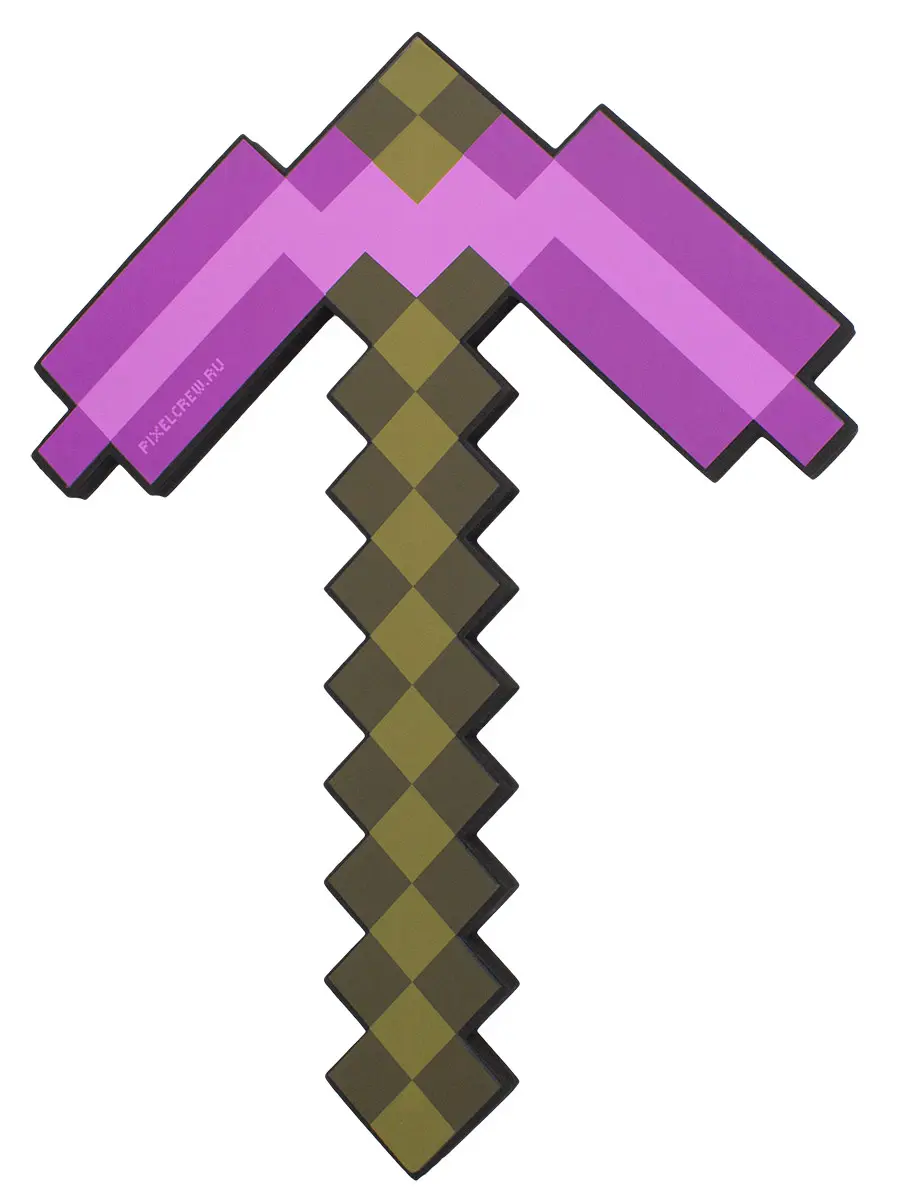 Minecraft 8Бит Кирка Зачарованная фиолетовая пиксельная 45см - фото