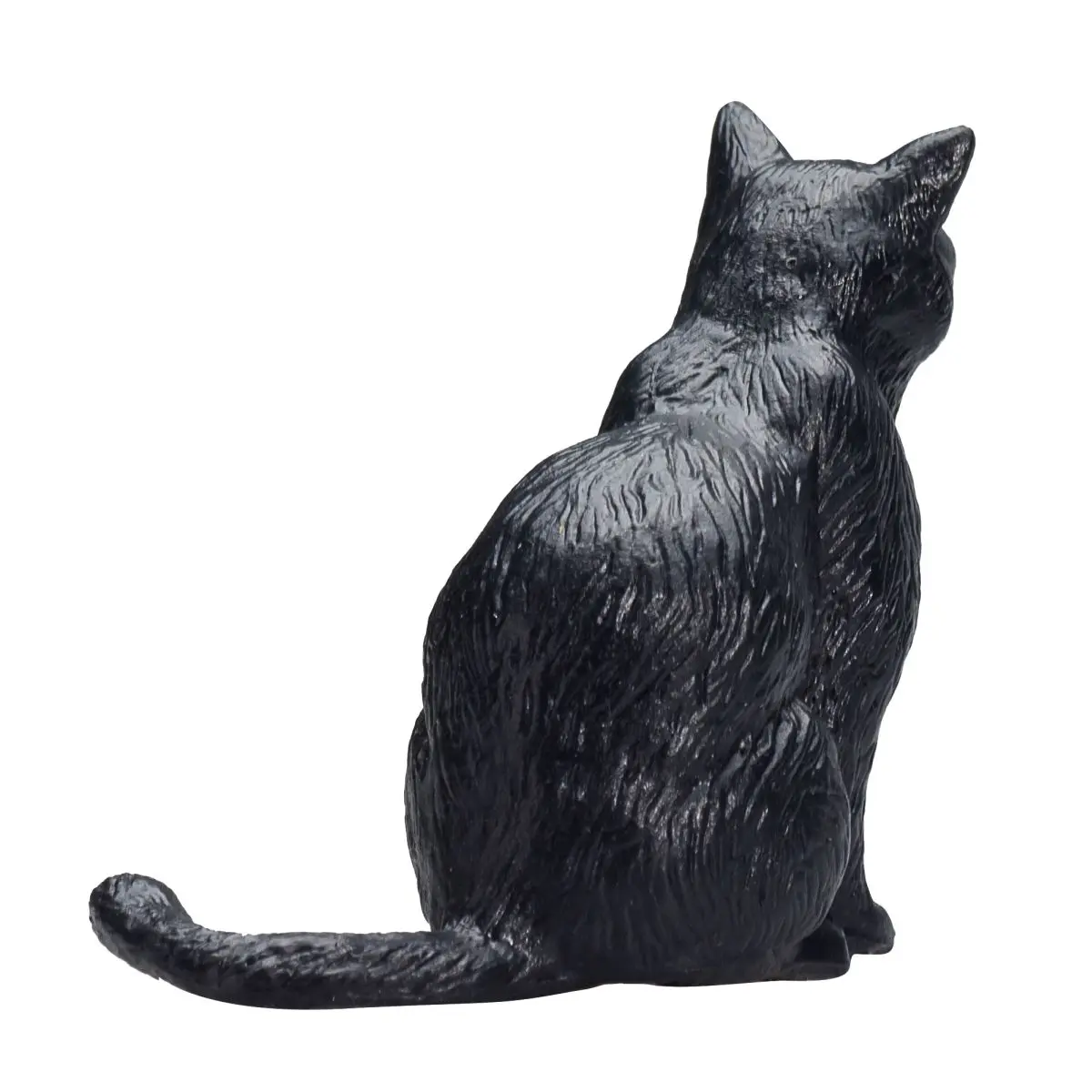 Кошка черная сидящая - фото