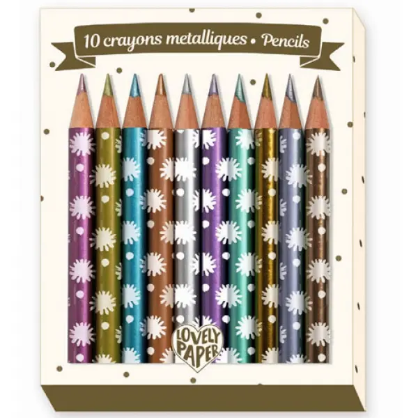 Цветные карандаши "Чичи" металлик 10 шт. - фото