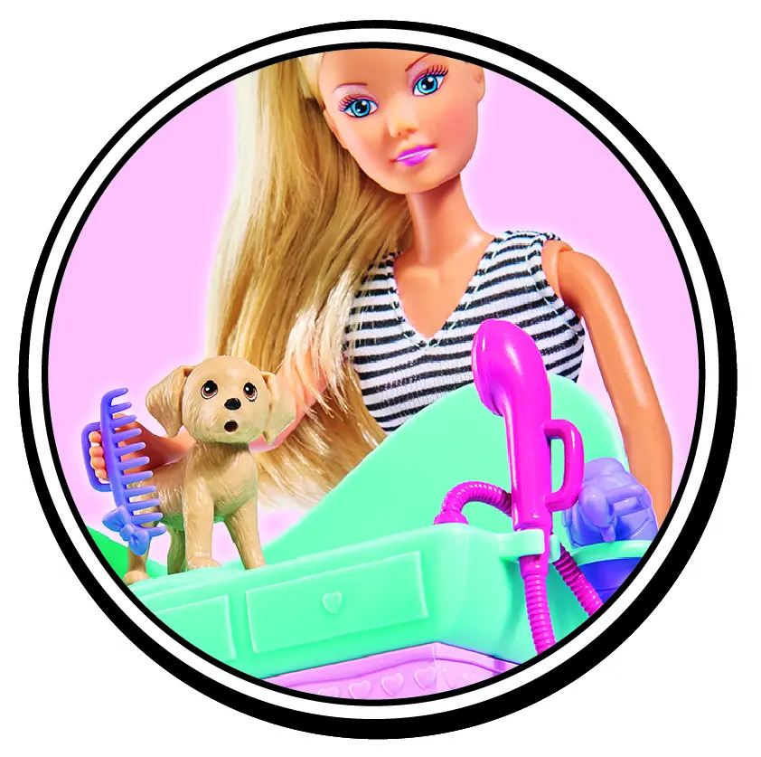 Кукла Штеффи с двумя собачками - фото