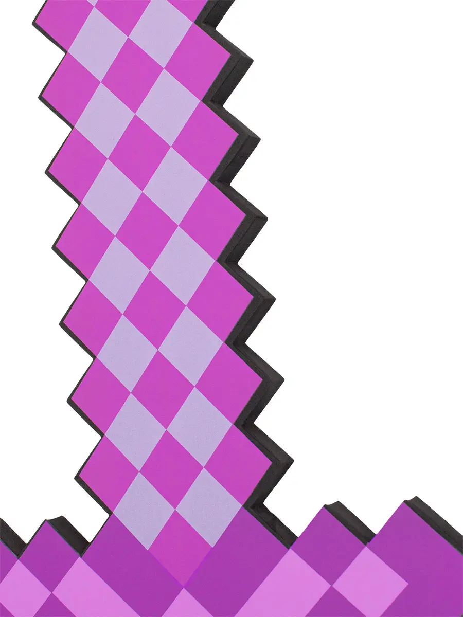 Minecraft 8Бит Меч Зачарованный фиолетовый пиксельный 60 см - фото