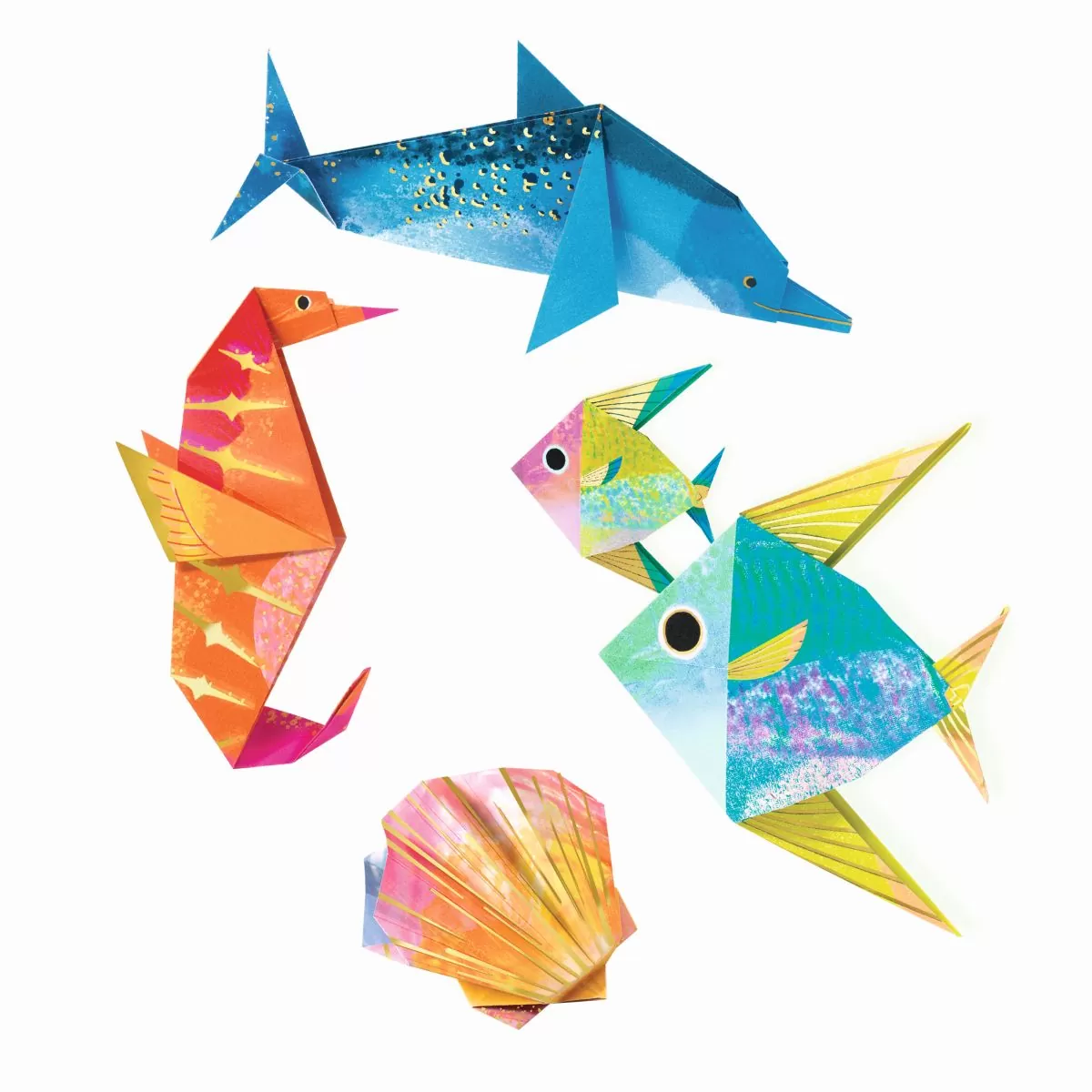 Джеко оригами. Набор для оригами Djeco. Оригами морские животные. Оригами из бумаги для детей 10 лет.