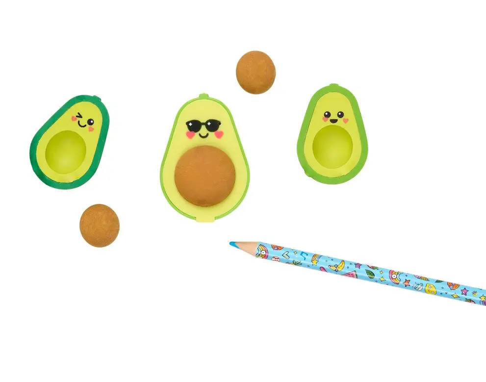 Фломастеры, карандаши, ручки Набор ластиков с точилкой "Авокадо" - фото