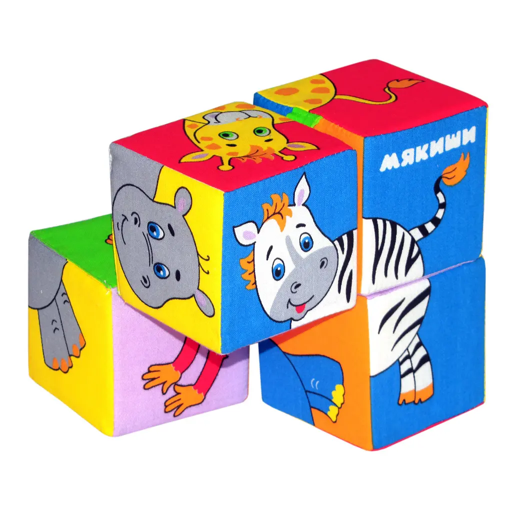 Мягкие кубики "Собери картинку. Животные Африки" - фото