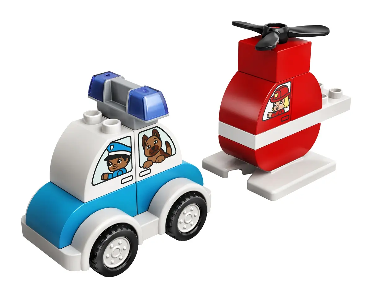 Duplo Пожарный вертолет и полицейский автомобиль - фото