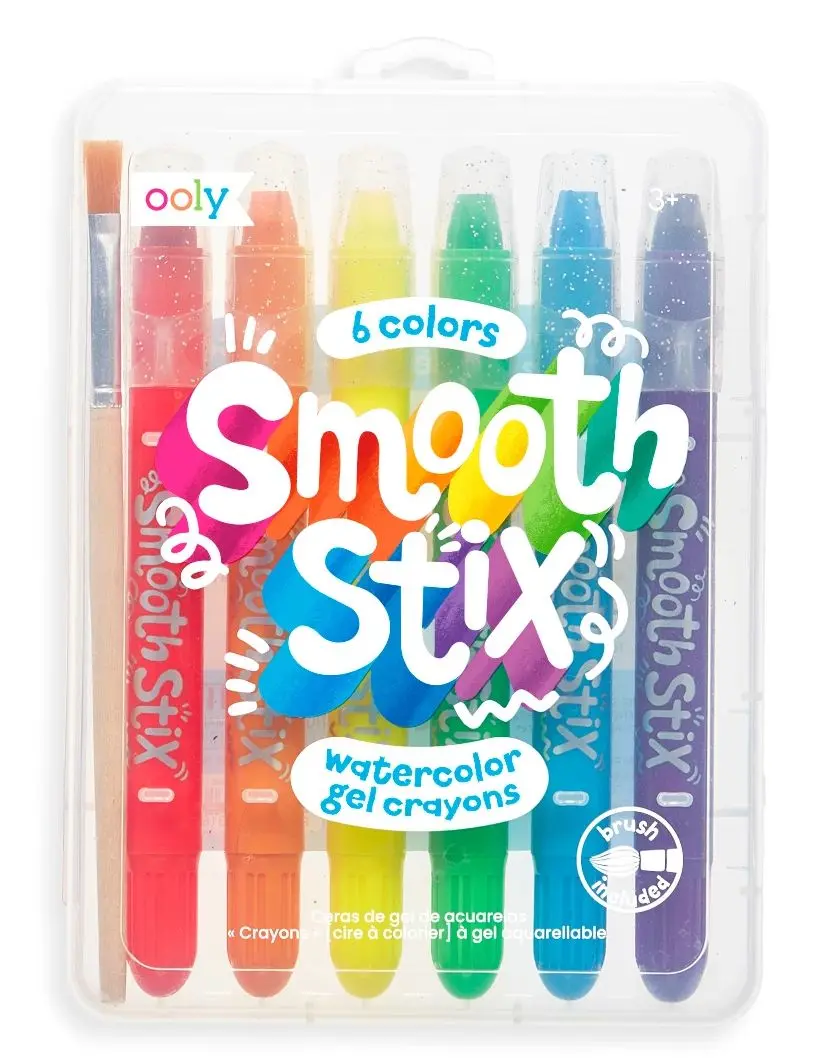 Фломастеры, карандаши, ручки Набор гелевых мелков с кисточкой, 6 цветов - фото