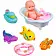 Набор игрушек для купания Пупс, ванночка, круг, рыбки, крокодил, катер - фото 2