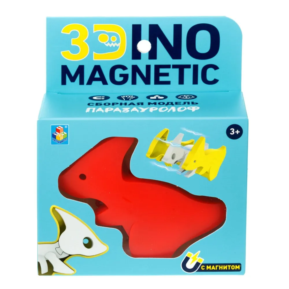 Сборная модель 3Dino Magnetic Паразауролоф - фото