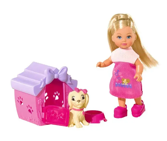 Кукла Еви с собачкой в домике - фото
