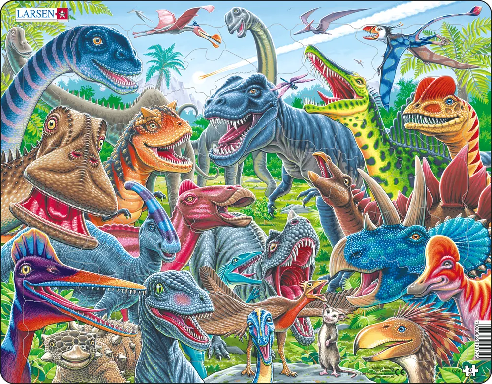 Пазл "Счастливые динозавры" - фото