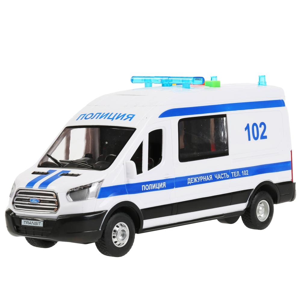 Машина Ford Transit Полиция Технопарк TRANSITVAN-22PLPOL-WH - купить за  1890 рублей рублей в интернет-магазине Юниор