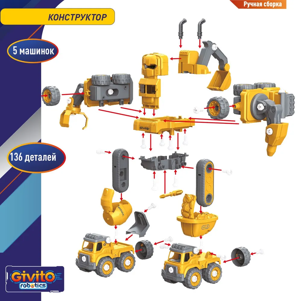 Робот-трансформер "Строитель" на р/у - фото