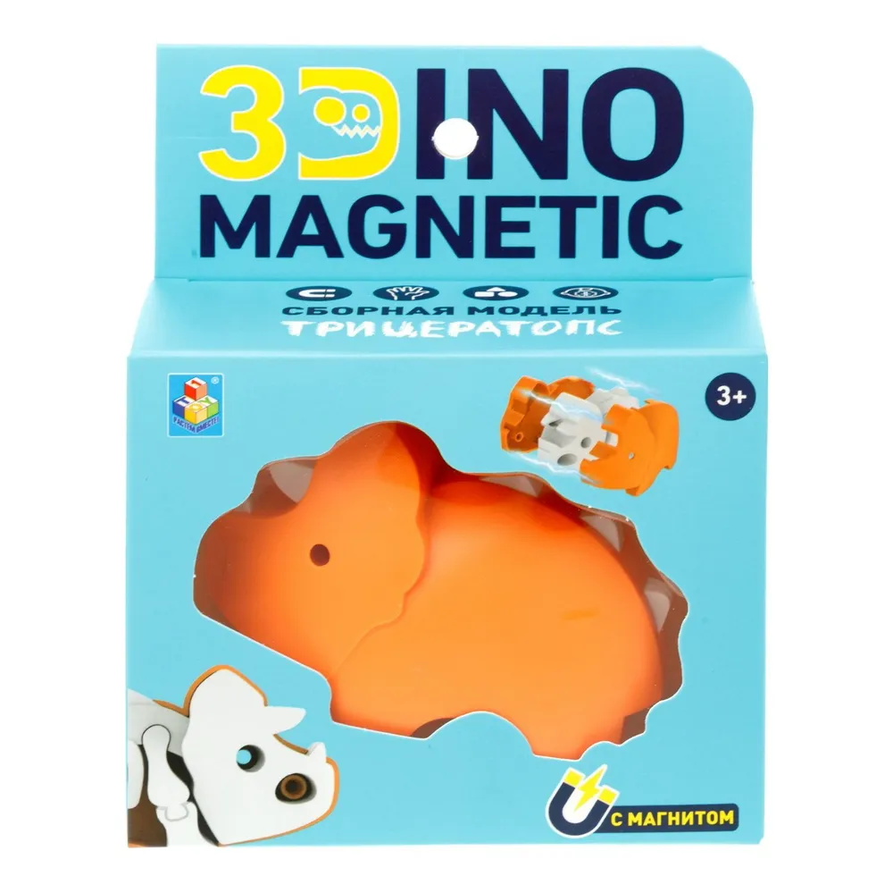 Сборная модель 3Dino Magnetic Трицератопс - фото