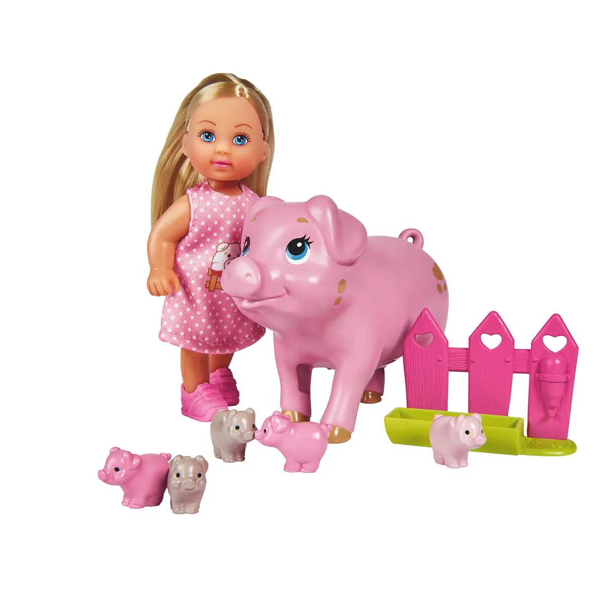 Кукла Еви со свинкой и поросятами - фото